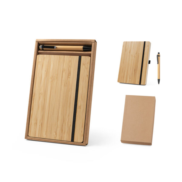 Conjunto de caderno A5 em bambu e caneta - Image 4