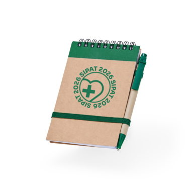 Bloco de anotações ecológico com caneta