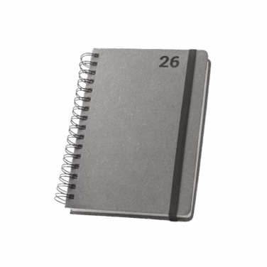 Agenda A5 com argolas em pele reciclada