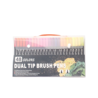 Kit Canetinhas Ponta Dupla 48 Cores