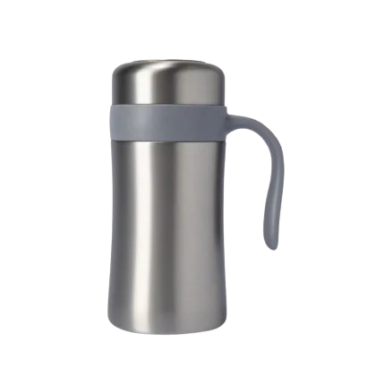 Caneca Térmica Prata de Inox Com Infusor 600 ml