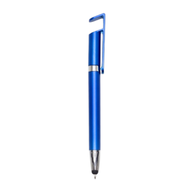 Caneta plástica com suporte para celular