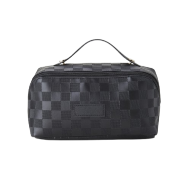 Necessaire com zíper e couro sintético