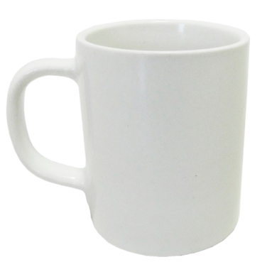 Xícara em formato de caneca de porcelana reta branca 100 ml