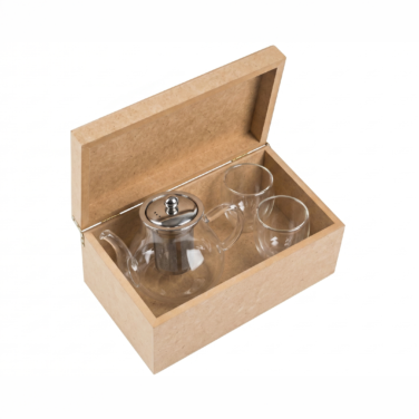 Kit Chaleira e xícaras de vidro